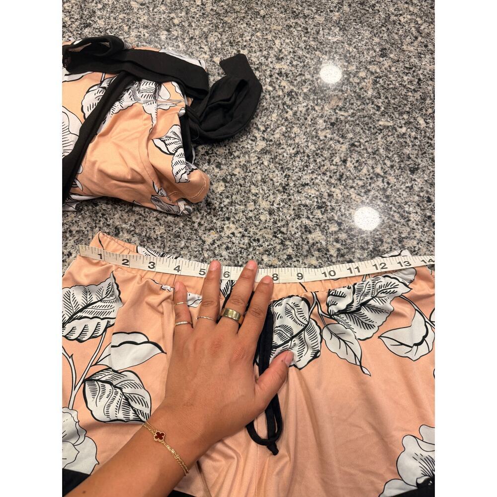 Chic Linea Donatella Orange & Black PJ Set - Size Small - Picture 7 of 9